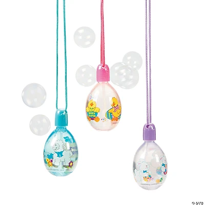 Egg-Shaped Bubble Bottle Necklaces - 12 Pc.