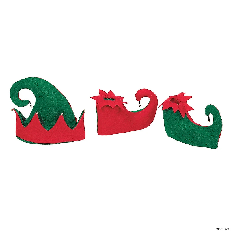 Elf Shoes & Hat Costume Set - 3 Pc.