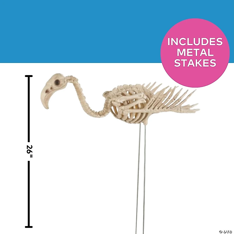 Flamingo Skeleton Yard Decoration