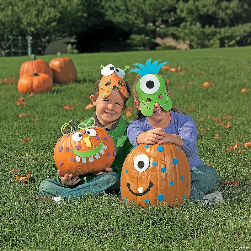 Foam Monster Pumpkin Decorating Craft Kit - Makes 12