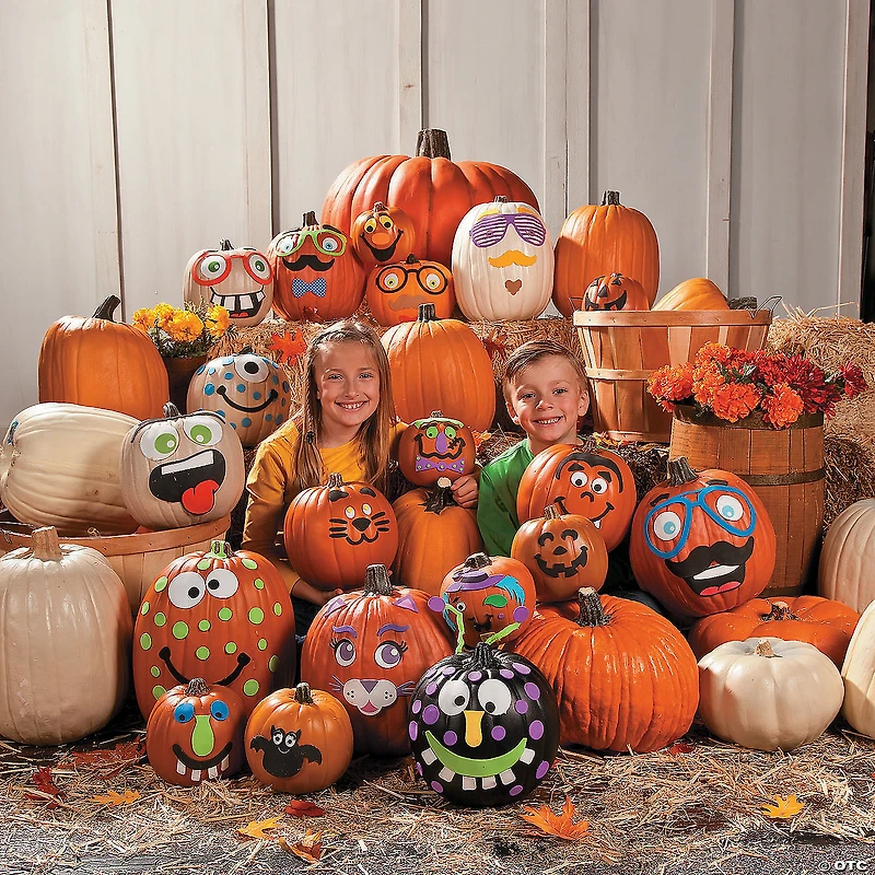 Foam Monster Pumpkin Decorating Craft Kit - Makes 12