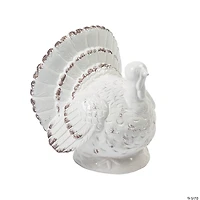 Gilded Harvest White Ceramic Turkey