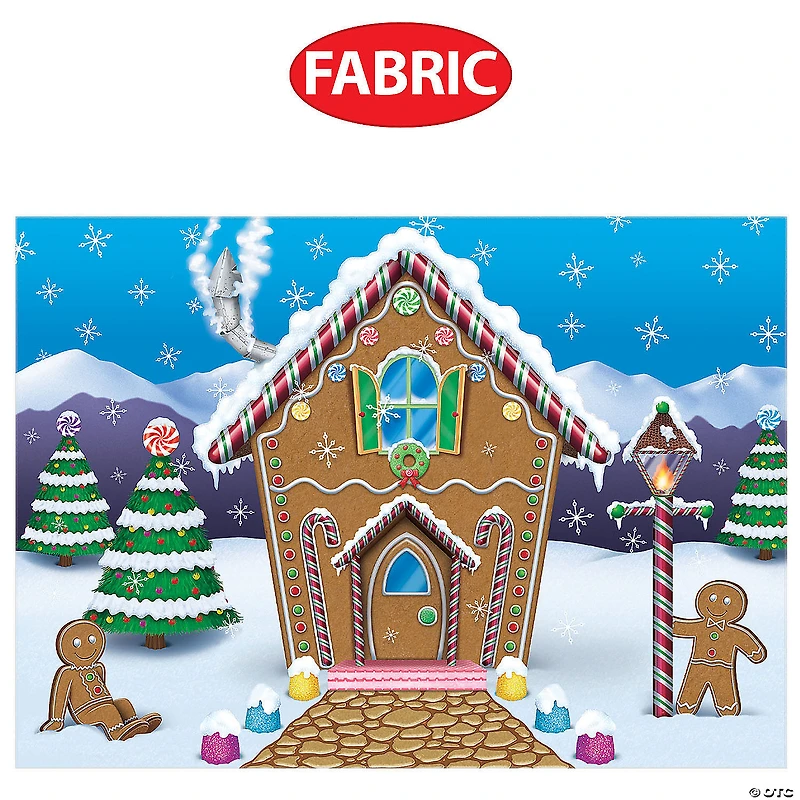Gingerbread House Polyester Backdrop Christmas Decoration