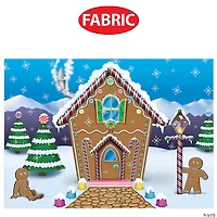 Gingerbread House Polyester Backdrop Christmas Decoration