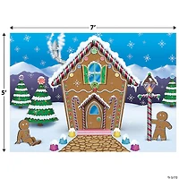 Gingerbread House Polyester Backdrop Christmas Decoration