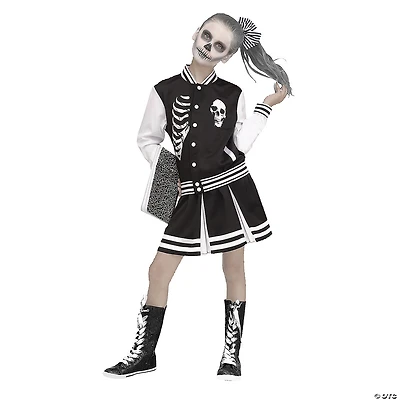 Girl's Black & White Scare Squad Skeleton Costume