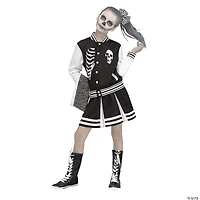 Girl's Black & White Scare Squad Skeleton Costume