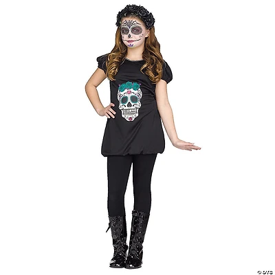 Girl's Day of the Dead Romper Costume