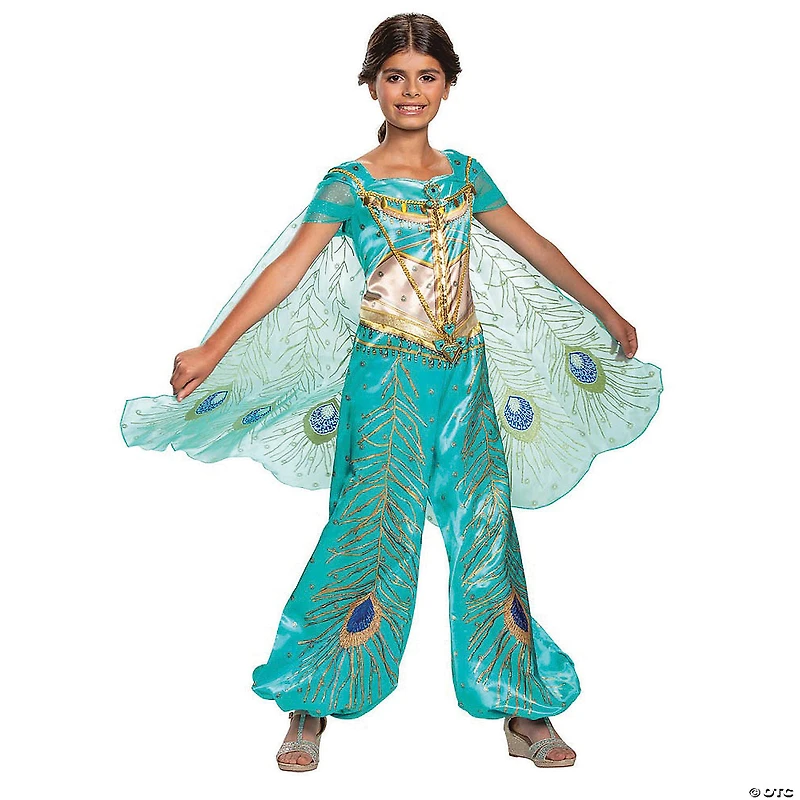 Girl's Deluxe Aladdin™ Live Action Teal Jasmine Costume