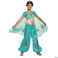Girl's Deluxe Aladdin™ Live Action Teal Jasmine Costume