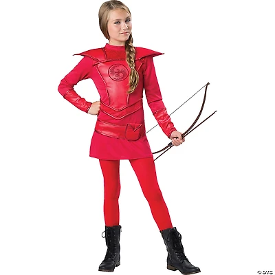Girl's Red Warrior Huntress Costume