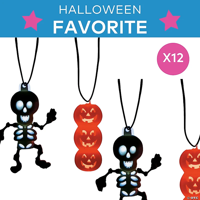 Glow Halloween Character Necklaces - 12 Pc.