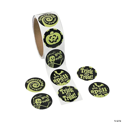 Glow-in-the-Dark Halloween Sticker Roll - 100 Pc.
