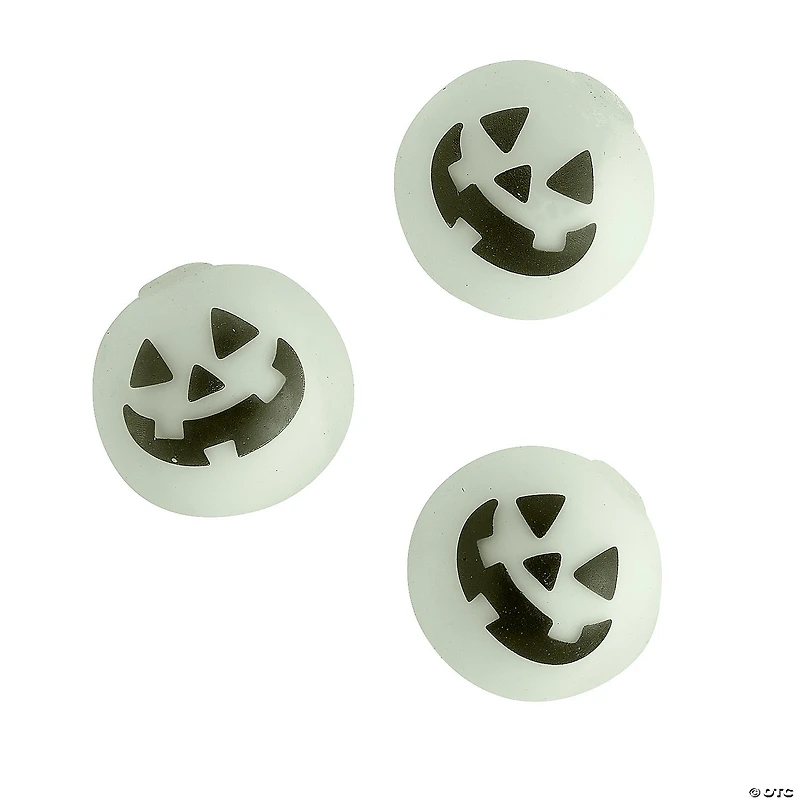 Glow-in-the-Dark Jack-O’-Lantern Halloween Squeeze Balls - 12 Pc.