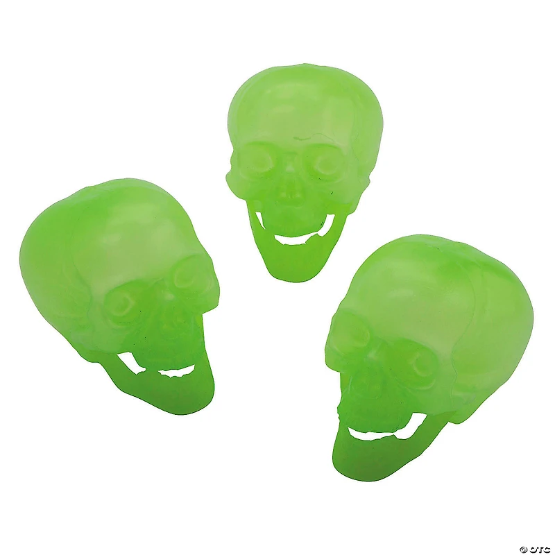 Glow-in-the-Dark Skulls Halloween Decoration - Set of 3