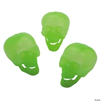 Glow-in-the-Dark Skulls Halloween Decoration - Set of 3