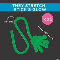 Glow-in-the-Dark Sticky Hands - 24 Pc.