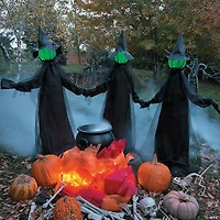 Glowing Face Witch Halloween Decoration Set