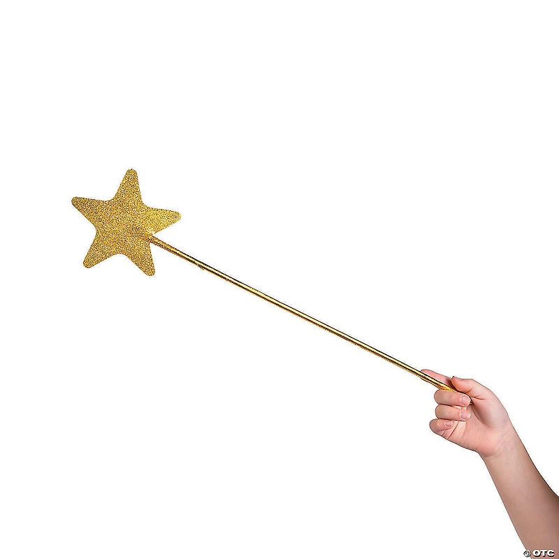 Gold Glittery Star Wands- 12 Pc.