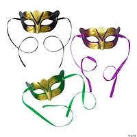 Gold Masquerade Masks- 12 Pc.