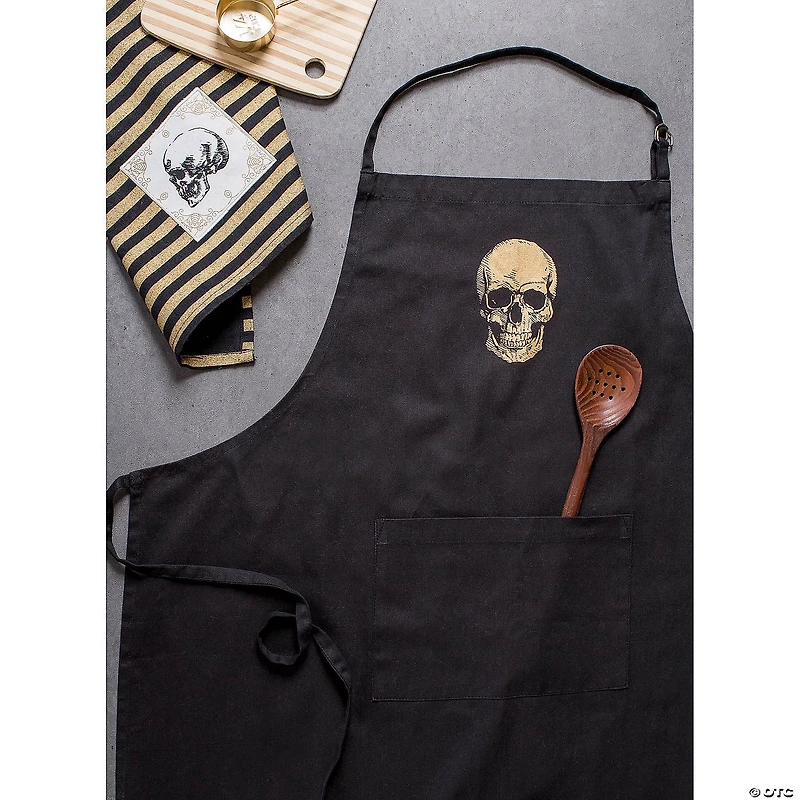 Gold Skull Chef Apron