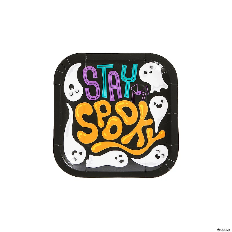 Goofy Ghouls Halloween Square Paper Dessert Plates - 8 Ct.