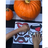 Goofy Jack-O-Lantern Face Sticker Sheets - 12 Pc.
