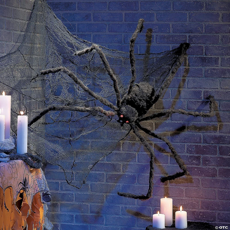 Hairy Spider with Light-Up Eyes Halloween Decoration