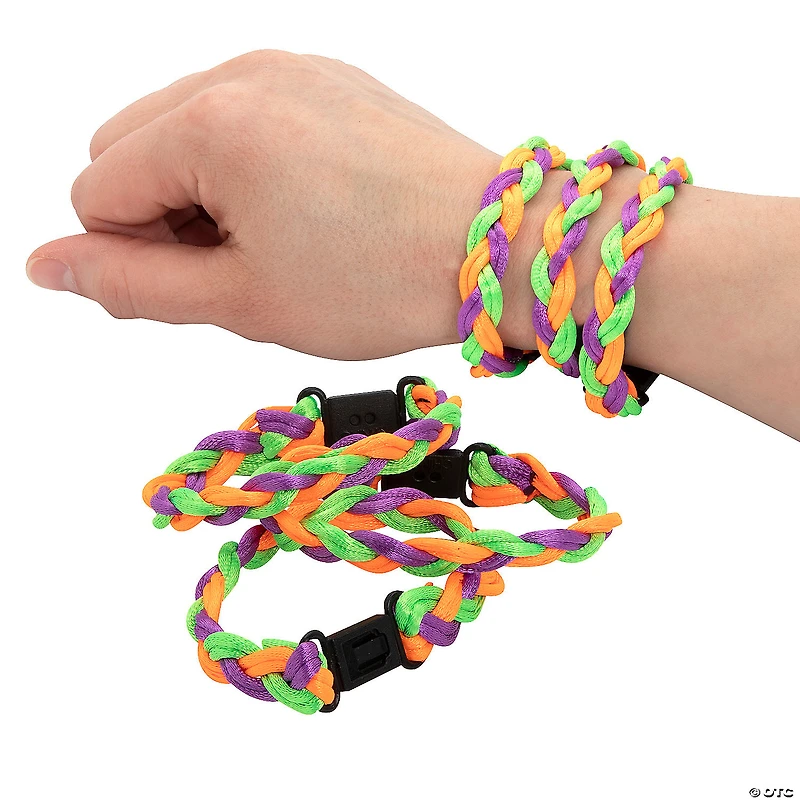 Halloween Braided Friendship Bracelets - 12 Pc.