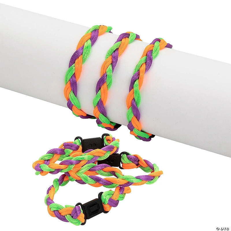 Halloween Braided Friendship Bracelets - 12 Pc.