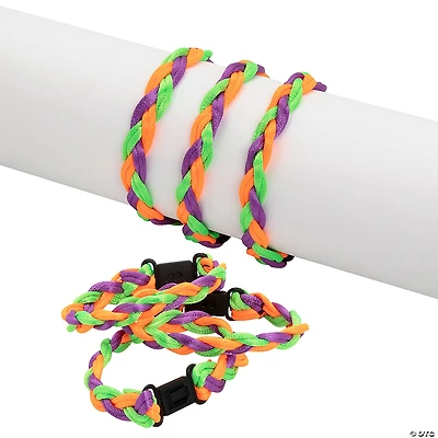 Halloween Braided Friendship Bracelets - 12 Pc.