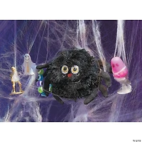 Halloween Fuzzy Black Stuffed Spiders - 12 Pc.