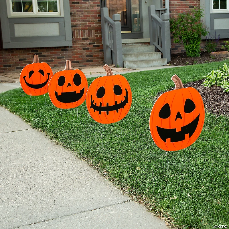 Halloween Jack-O’-Lantern Yard Signs - 4 Pc.