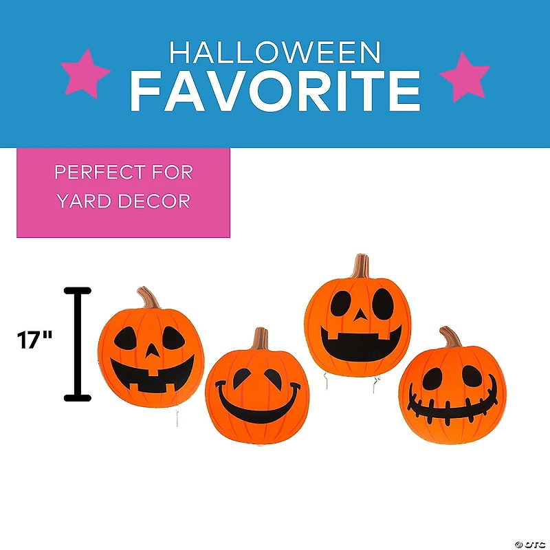Halloween Jack-O’-Lantern Yard Signs - 4 Pc.