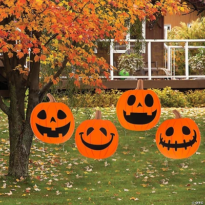 Halloween Jack-O’-Lantern Yard Signs - 4 Pc.
