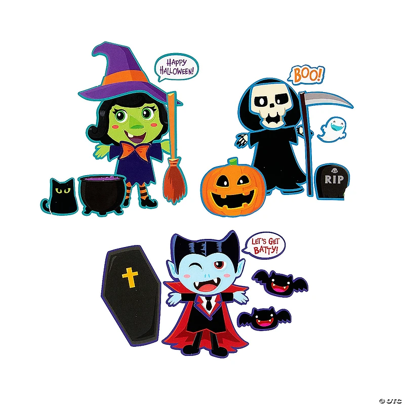 Halloween Make-a-Character Sticker Sheets - 12 Pc.