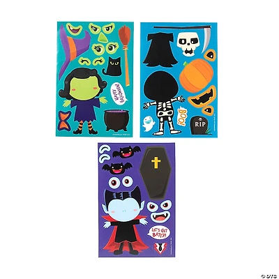 Halloween Make-a-Character Sticker Sheets - 12 Pc.