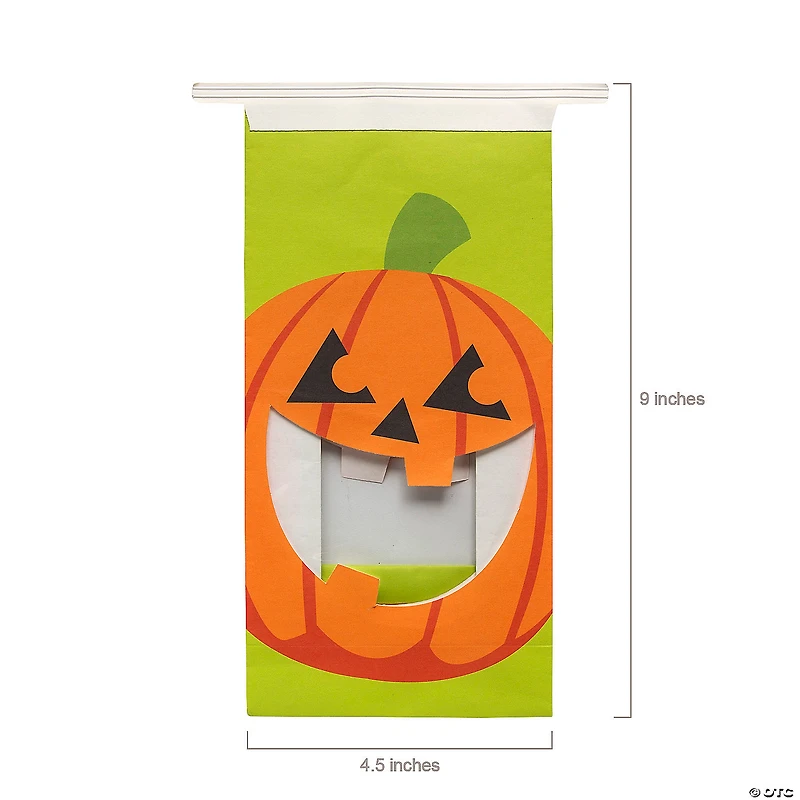Halloween Metal Tie Treat Bags with Mouth Window - 24 Pc.