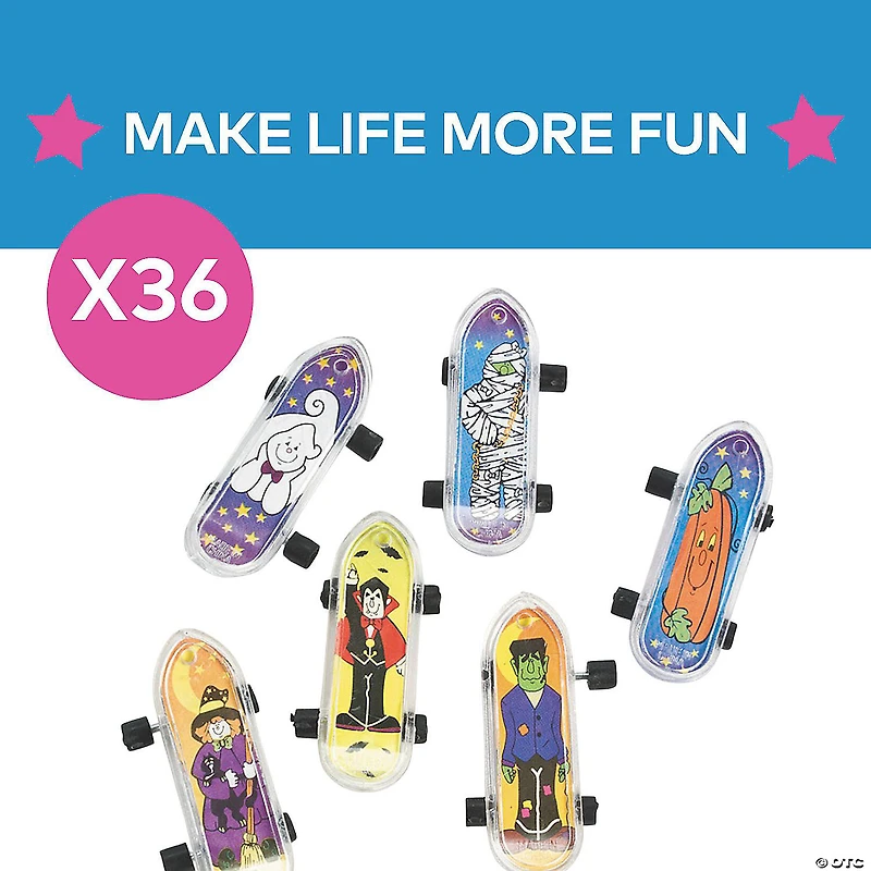 Halloween Mini Skateboards - 36 Pc.