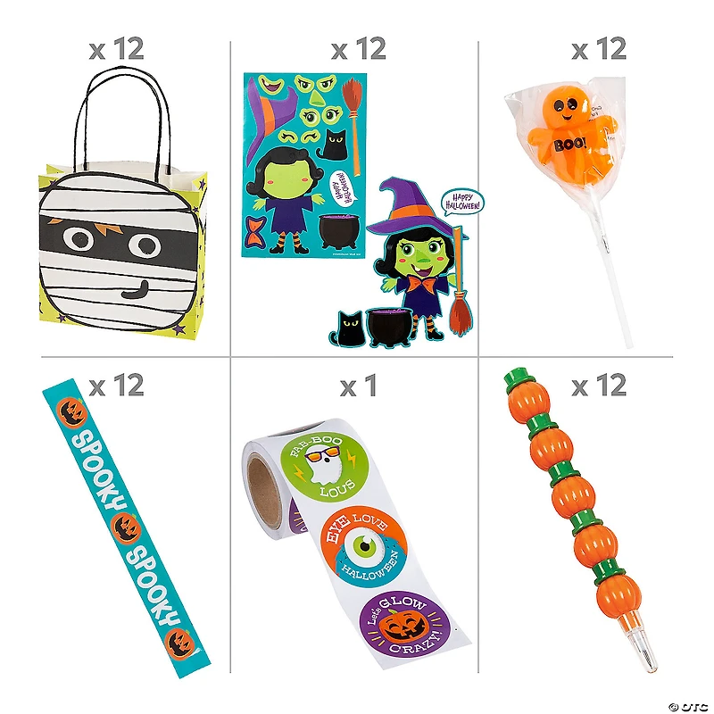 Halloween Party Handout Kit for 12 Guests