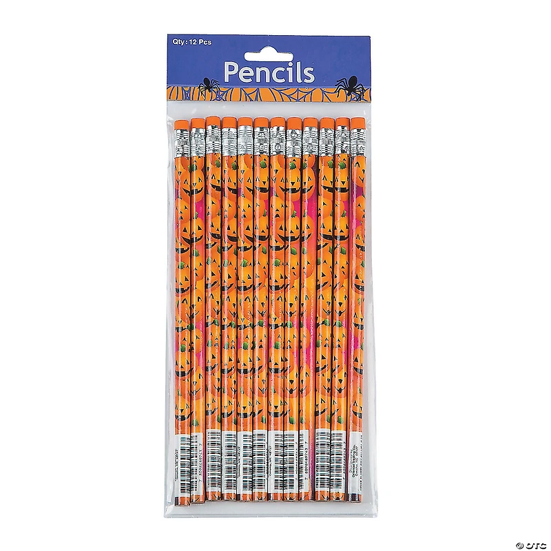 Halloween Pumpkin Pencils - 24 Pc.