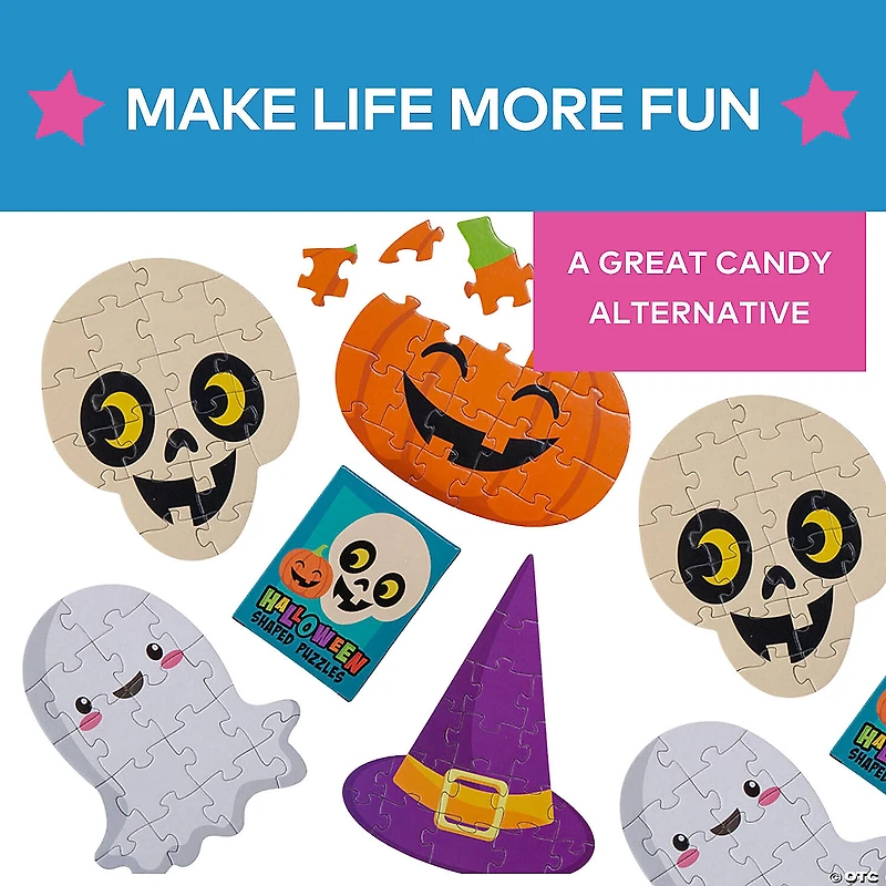 Halloween Shaped Mini Jigsaw Puzzles - 12 Boxes