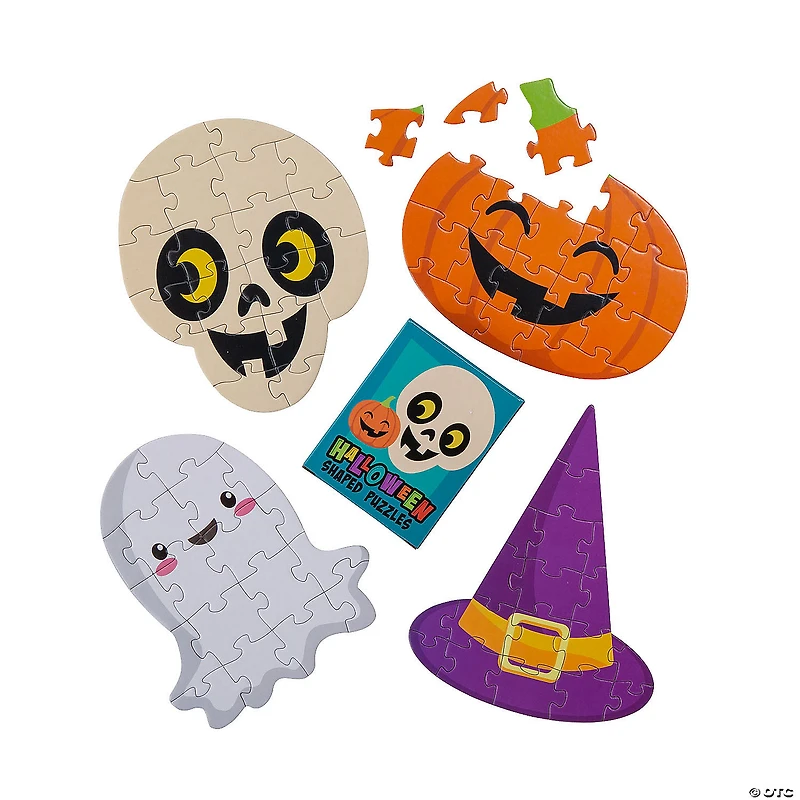 Halloween Shaped Mini Jigsaw Puzzles - 12 Boxes