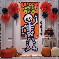 Halloween Skeleton Dangle-Leg Door Sign