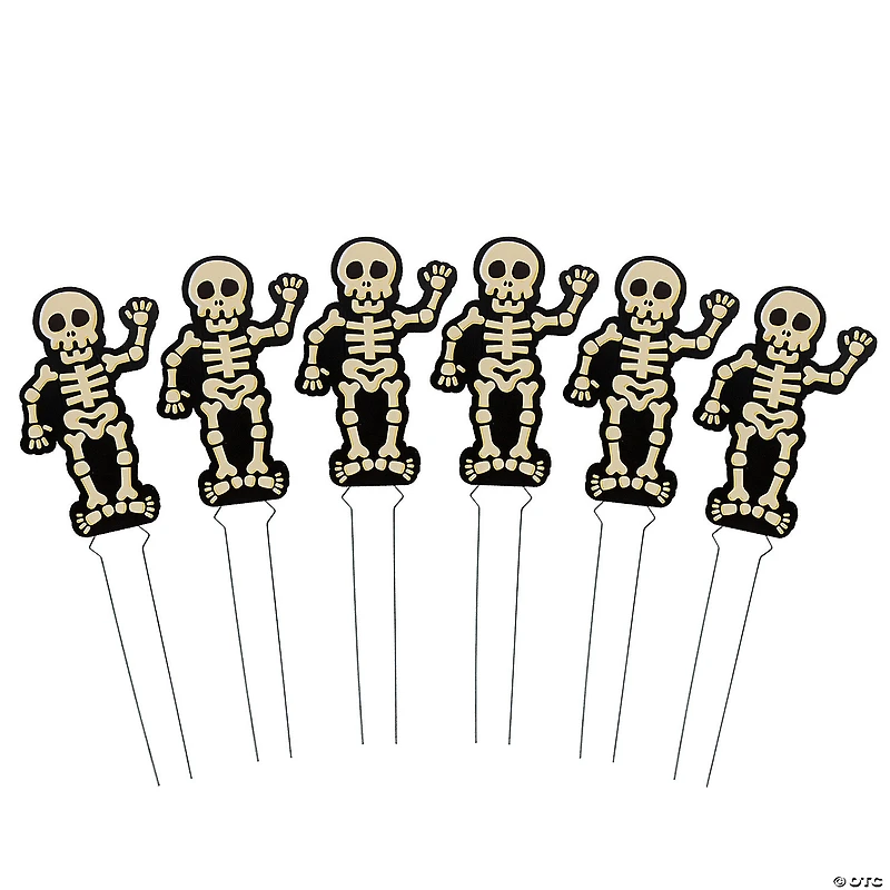 Halloween Skeleton Yard Signs - 6 Pc.
