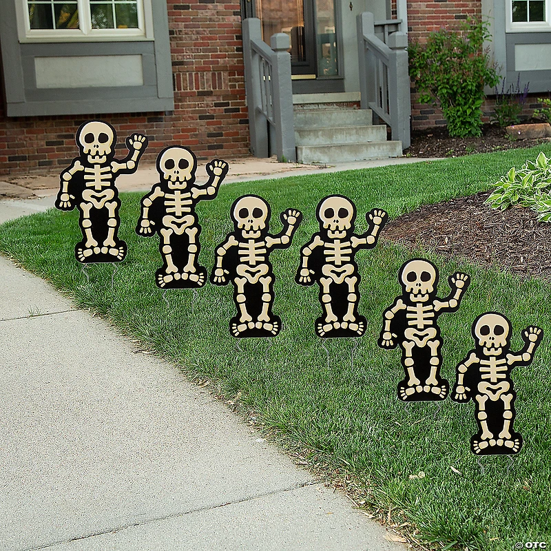 Halloween Skeleton Yard Signs - 6 Pc.