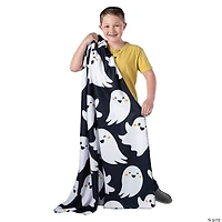 Halloween Smiling Ghosts Fleece Throw