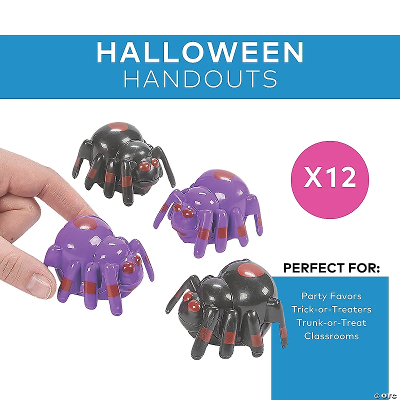 Halloween Spider Pull-Back Toys - 12 Pc.