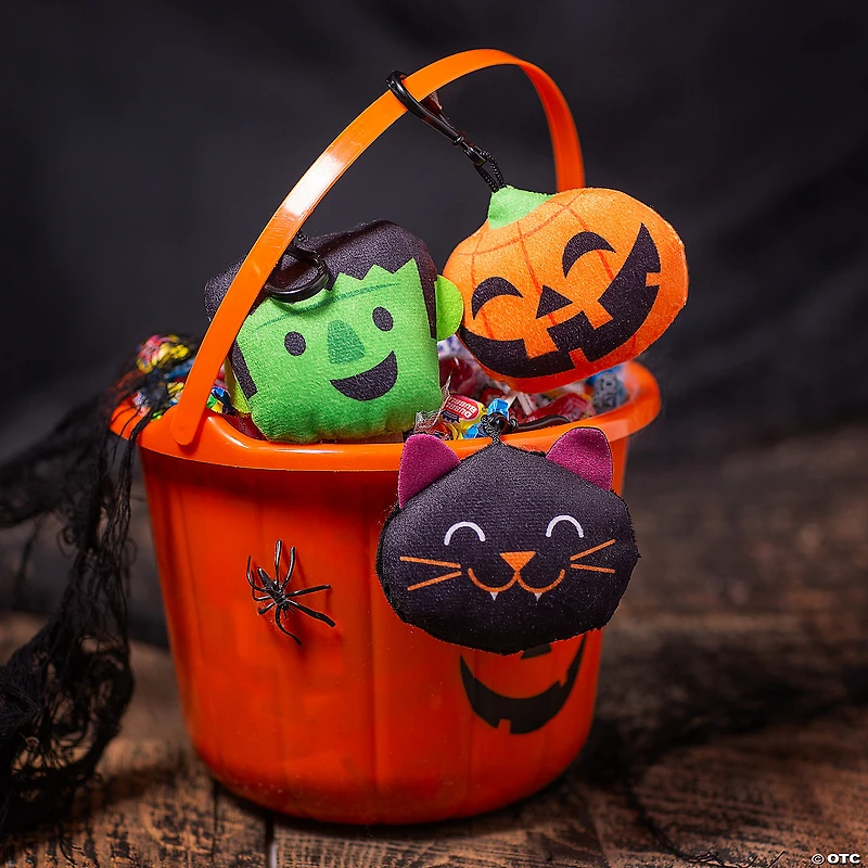 Halloween Stuffed Character Backpack Clip Keychains - 12 Pc.