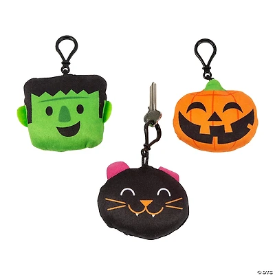 Halloween Stuffed Character Backpack Clip Keychains - 12 Pc.